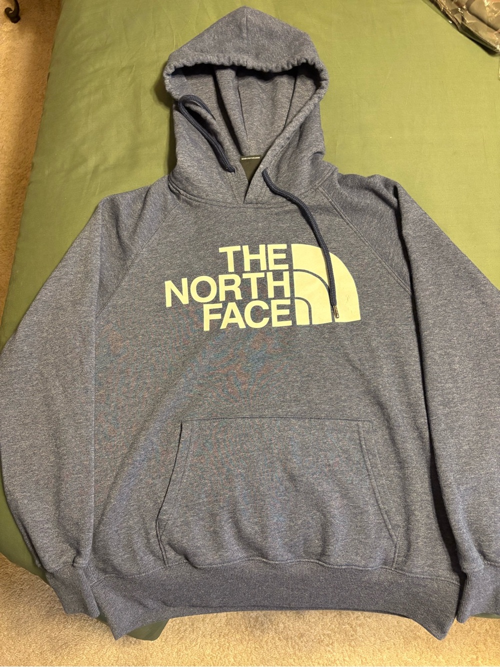 The North Face Women’s Heather Gray Crewneck Hoodie with White Logo